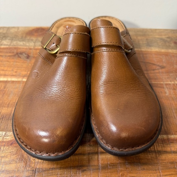 Born Womens Brown Leather Clogs, Size 7 - Picture 3 of 6